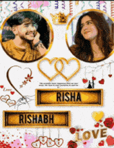 a picture of a man and a woman with the name risha on the bottom