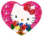a heart with a hello kitty on it