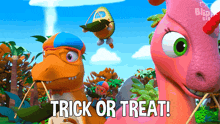 Trick Or Treat Blippi GIF - Trick Or Treat Blippi Pacca The Parasaurolophus GIFs
