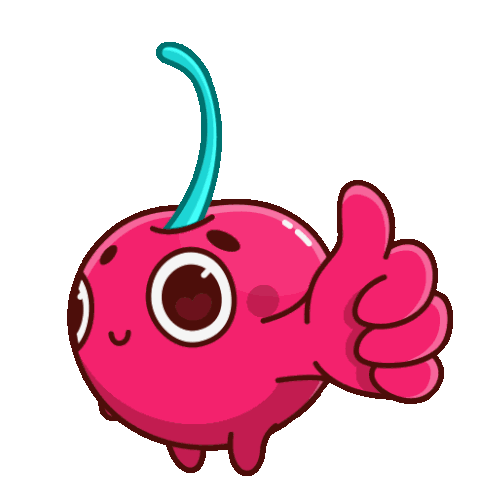 Hot Cherry Thumbs Up Sticker - Hot Cherry Thumbs Up Cute Stickers