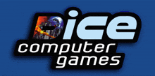 a computer games logo with a blue background