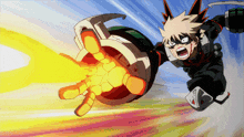 a cartoon character is flying through the air while holding a bomb