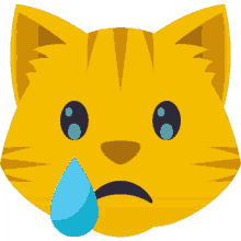 teary eyed cat joypixels sadness emotional
