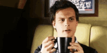 Matthew Gubler Drink GIF - Matthew Gubler Drink Coffee GIFs
