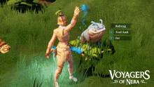 a video game called voyagers of nera shows a woman and a fish