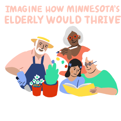 Imagine How Minnesotas Elderly Would Thrive If The Rich Contributed What They Owe Us Sticker - Imagine How Minnesotas Elderly Would Thrive If The Rich Contributed What They Owe Us Taxes Stickers