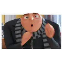a cartoon character with a scarf around his neck is making a surprised face