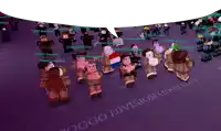 a group of roblox characters are standing in front of a speech bubble that says toggo division