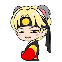 a cartoon drawing of a person with a yellow circle on their head