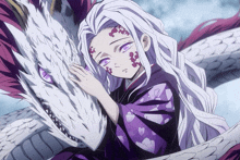Curse Dragon Girl Looking Down While Sad Also Petting Her Familia GIF