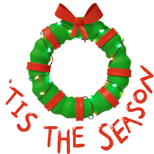 Wreath Says Tis The Season Sticker - Christmas Cheer Wreath Tis The Season Stickers