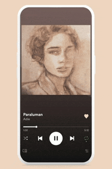 a phone playing a song called paraluman by addie