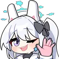 a cartoon drawing of a girl with bunny ears and a bow on her head