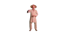 a man wearing a straw hat is dancing