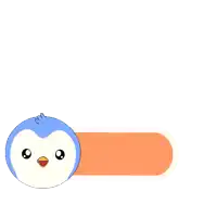 a penguin is standing next to a button that says " comment "