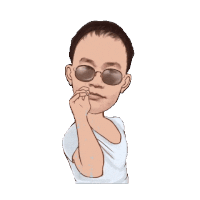 a cartoon of a man wearing sunglasses waving
