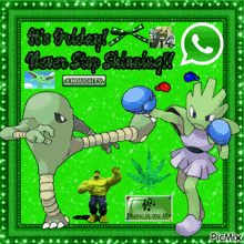 a picture of a hulk and a pokemon with the words " it 's friday " on the top