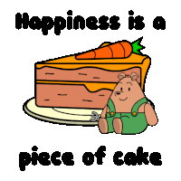 A Piece Of Cake Happiness Sticker - A Piece Of Cake Happiness Sweet Tooth Stickers