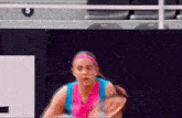 Jelena Ostapenko Running Forehand GIF - Jelena Ostapenko Running Forehand Tennis GIFs