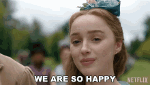 We Are So Happy Phoebe Dynevor GIF - We Are So Happy Phoebe Dynevor Daphne Bridgerton GIFs