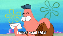 Spongebob Patrick GIF - Spongebob Patrick I Can'T Read GIFs