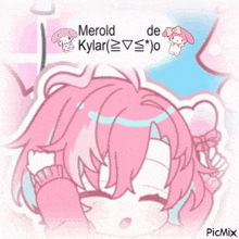 a drawing of a girl with a bandage on her head and the name merold on the bottom