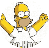 Homer Simpson Woohoo Sticker - Homer Simpson Woohoo Off Work Stickers