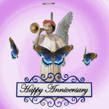 happy anniversary anniversary special occasion angel butterflies