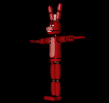 a red bunny with a top hat on is standing in the dark