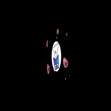 a blurry picture of a blue and purple object in a black background