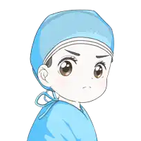 a cartoon illustration of a surgeon holding a scalpel with the letters ioi on the bottom right