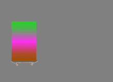 a cartoon cat and a skateboard on a rainbow background