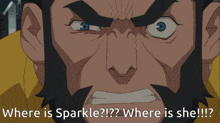 two blue cartoon characters standing next to each other with the caption where is sparkle