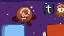 a cartoon character with a pinterest logo on it