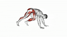 a 3d rendering of a man doing a plank exercise