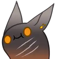 a cartoon drawing of a cat 's head with a white background