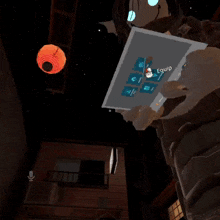a screenshot of a video game with a microphone on the bottom right corner