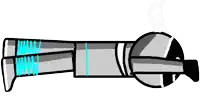 a drawing of a rocket with smoke coming out of it .