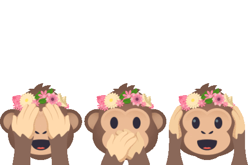 Three Wise Monkeys Sweet N Sassy Sticker - Three Wise Monkeys Sweet N Sassy Joypixels Stickers
