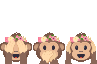 Three Wise Monkeys Sweet N Sassy Sticker - Three Wise Monkeys Sweet N Sassy Joypixels Stickers