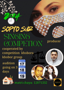 a poster for the sopto sur singing competition in 2024