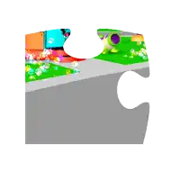 a piece of a puzzle with a picture of buzz lightyear in the background