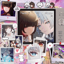 a collage of anime pictures with one that says " i want to stay together " on it