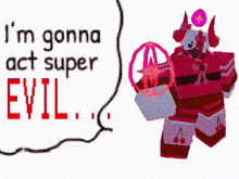a cartoon character with horns and a sword is standing in the middle of a smokey room .