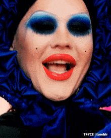 a close up of a woman 's face with t4yce tumblr written on the bottom