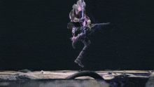 a man is playing a guitar with lightning coming from it