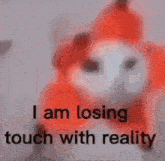 a blurry picture of a stuffed animal that says i am losing touch with reality