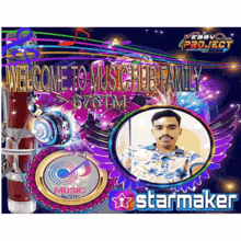 a poster that says welcome to music hub family on it