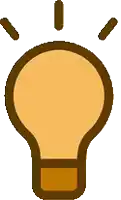 a cartoon illustration of a light bulb with rays coming out of it on a white background .
