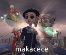 a cartoon character with the word makacece written on the bottom